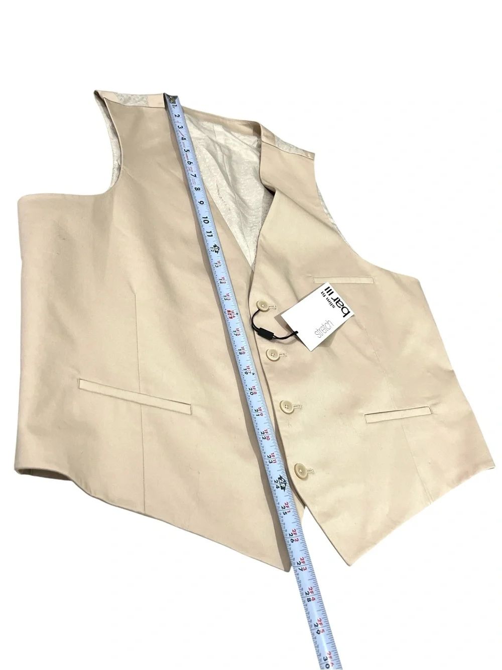 Bar III Mens Slim Fit Stretch 4-Button Suit Vest, Color Beige / Tan, Size XL